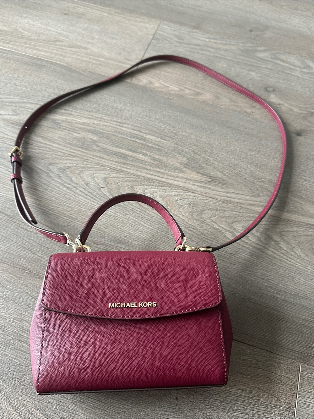 Michael Kors Mini Top-Handle Crossbody in Burgundy